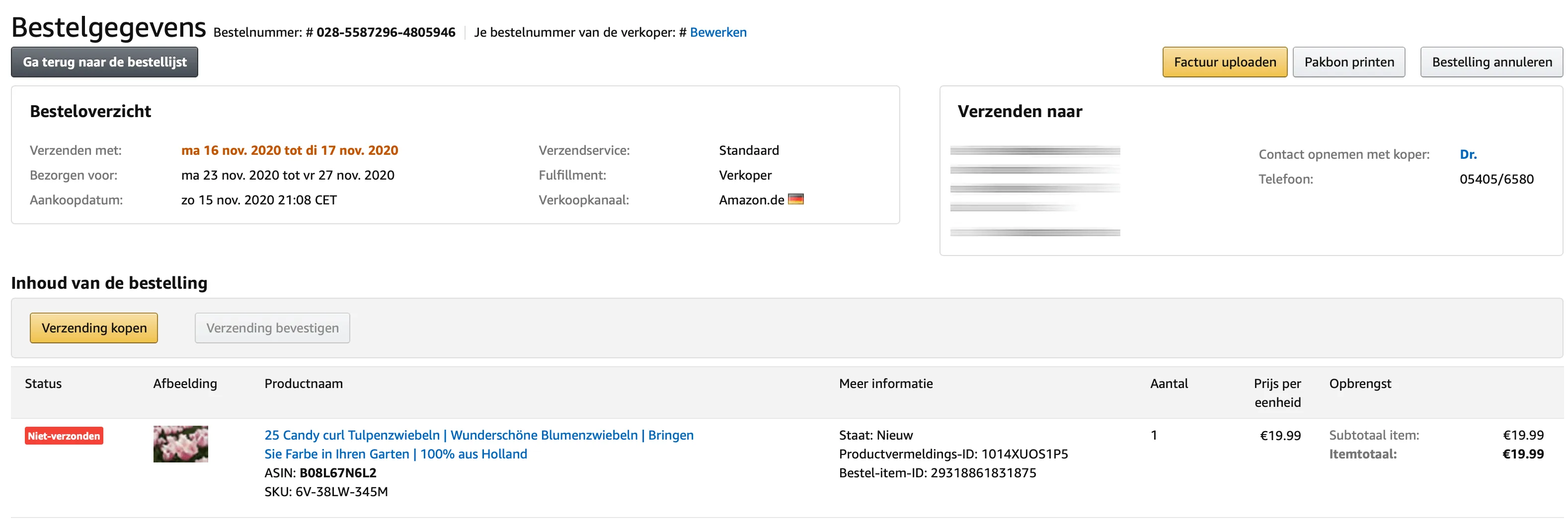 bestelgegevens amazon
