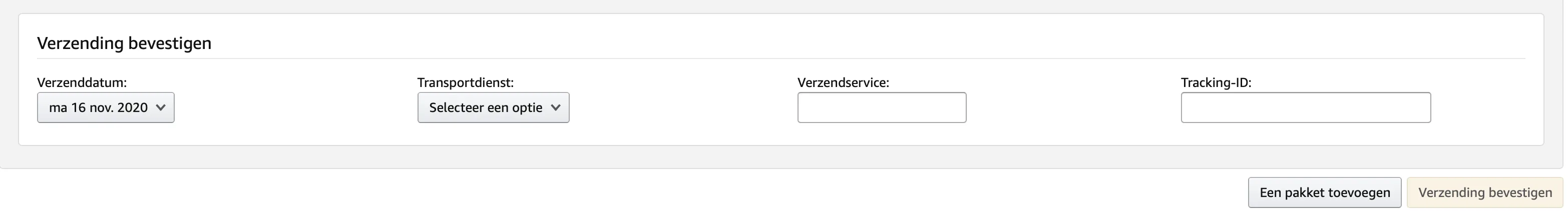 bestelling versturen Amazon