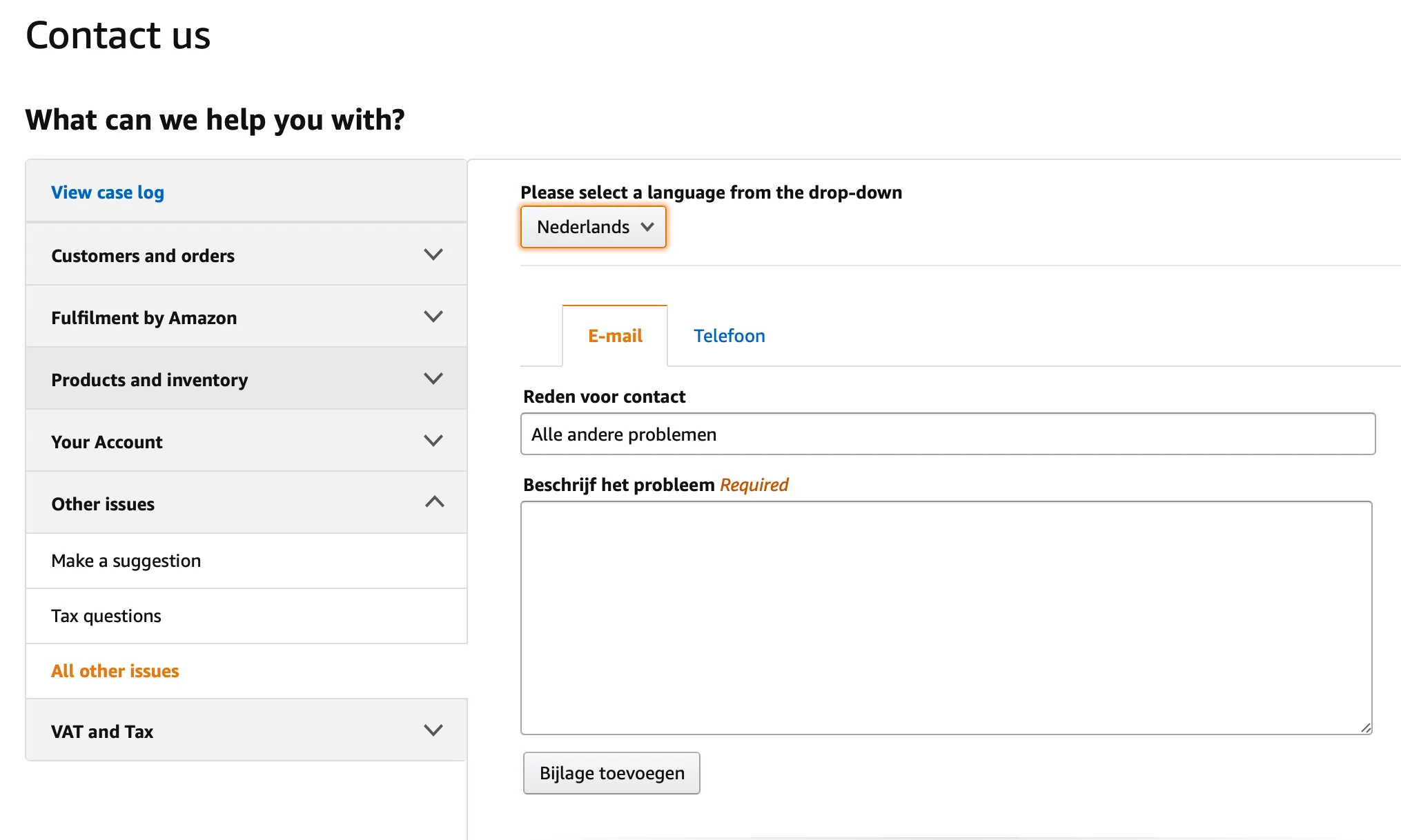 contact opnemen met amazon
