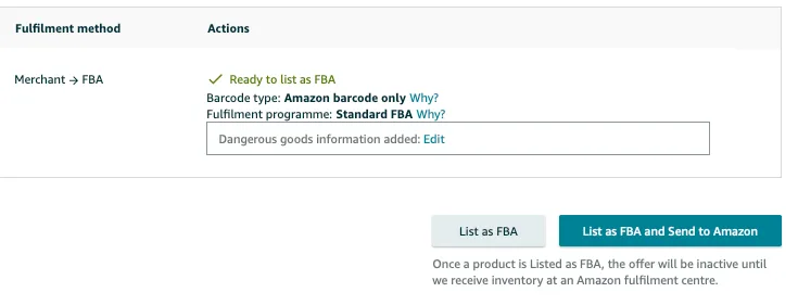 Convert to fulfilled by amazon advies list as fba