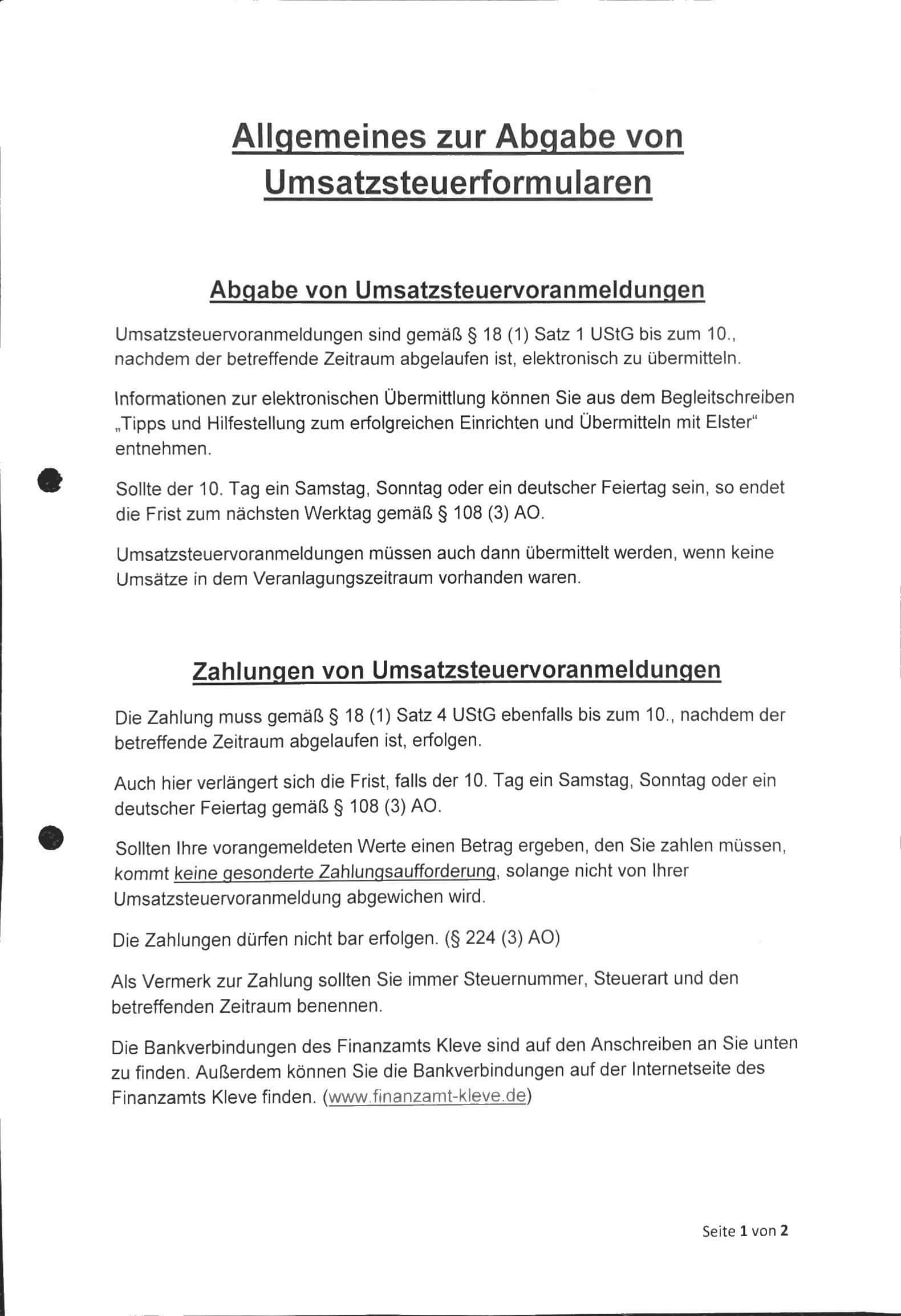 Informatie duitse belastingaangifte