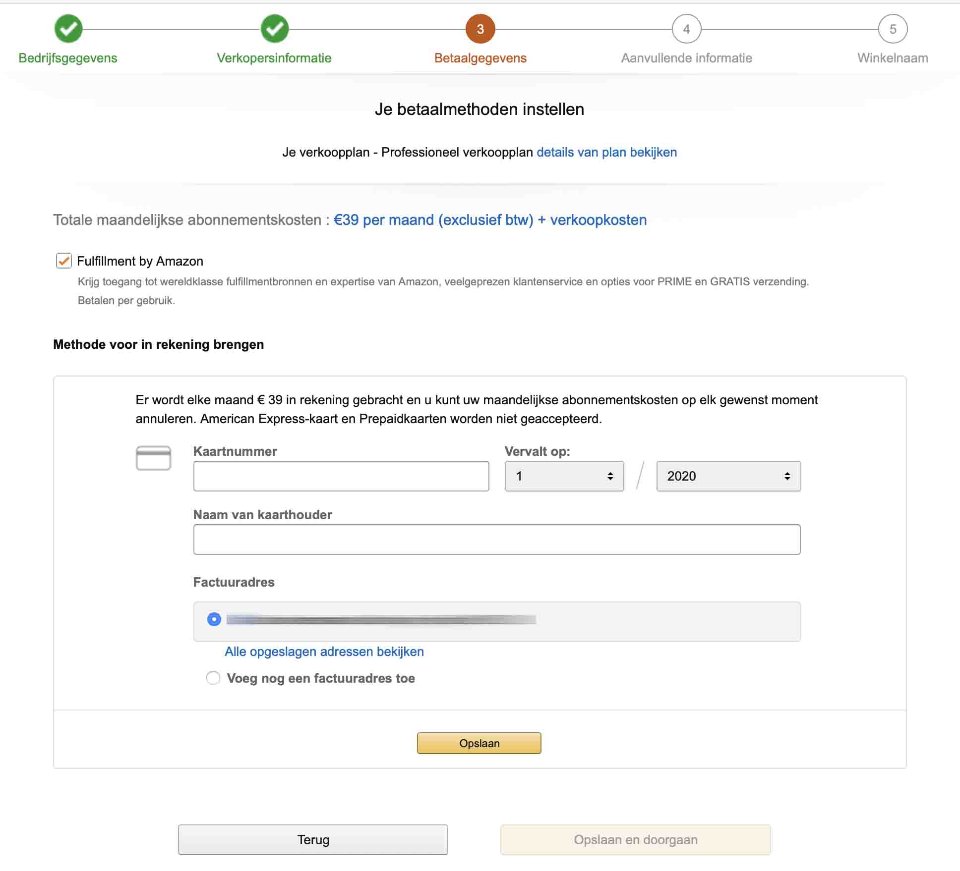 invullen betalingsgegevens amazon