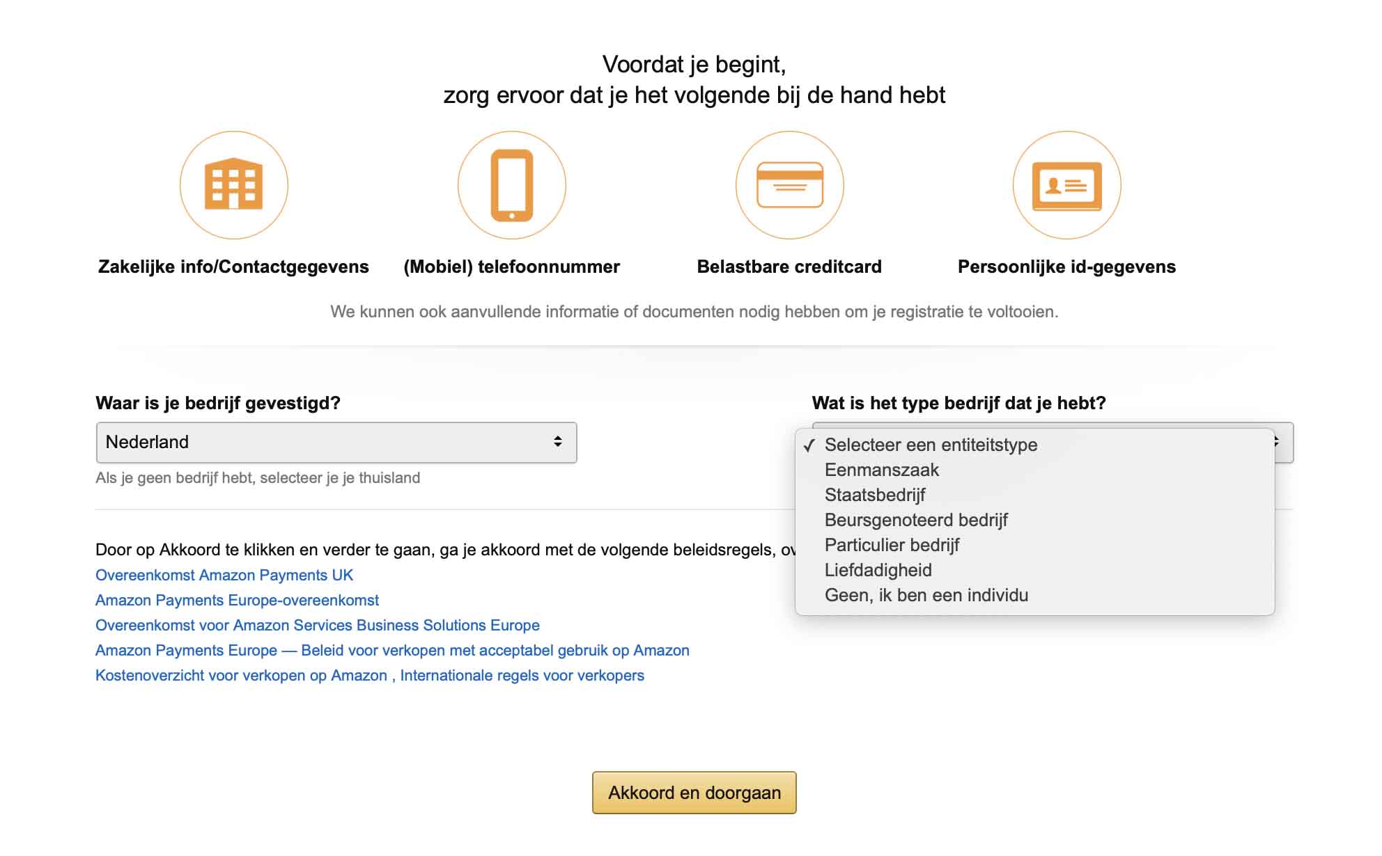 invullen gegevens aanmelden amazon