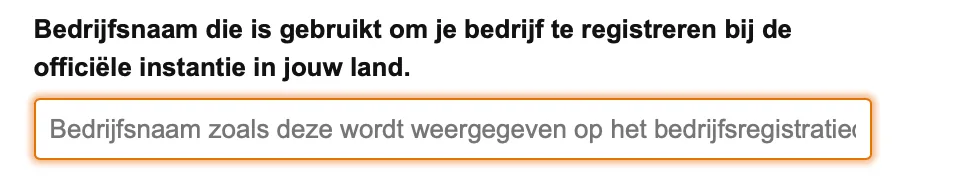 Registreren bedrijfsnaam Amazon